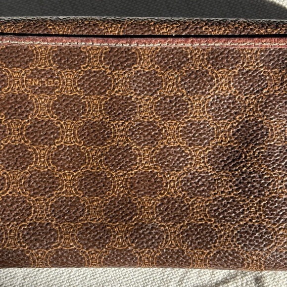 Celine vintage Triomphe Brown Leather long bifold women wallet - Picture 10 of 13